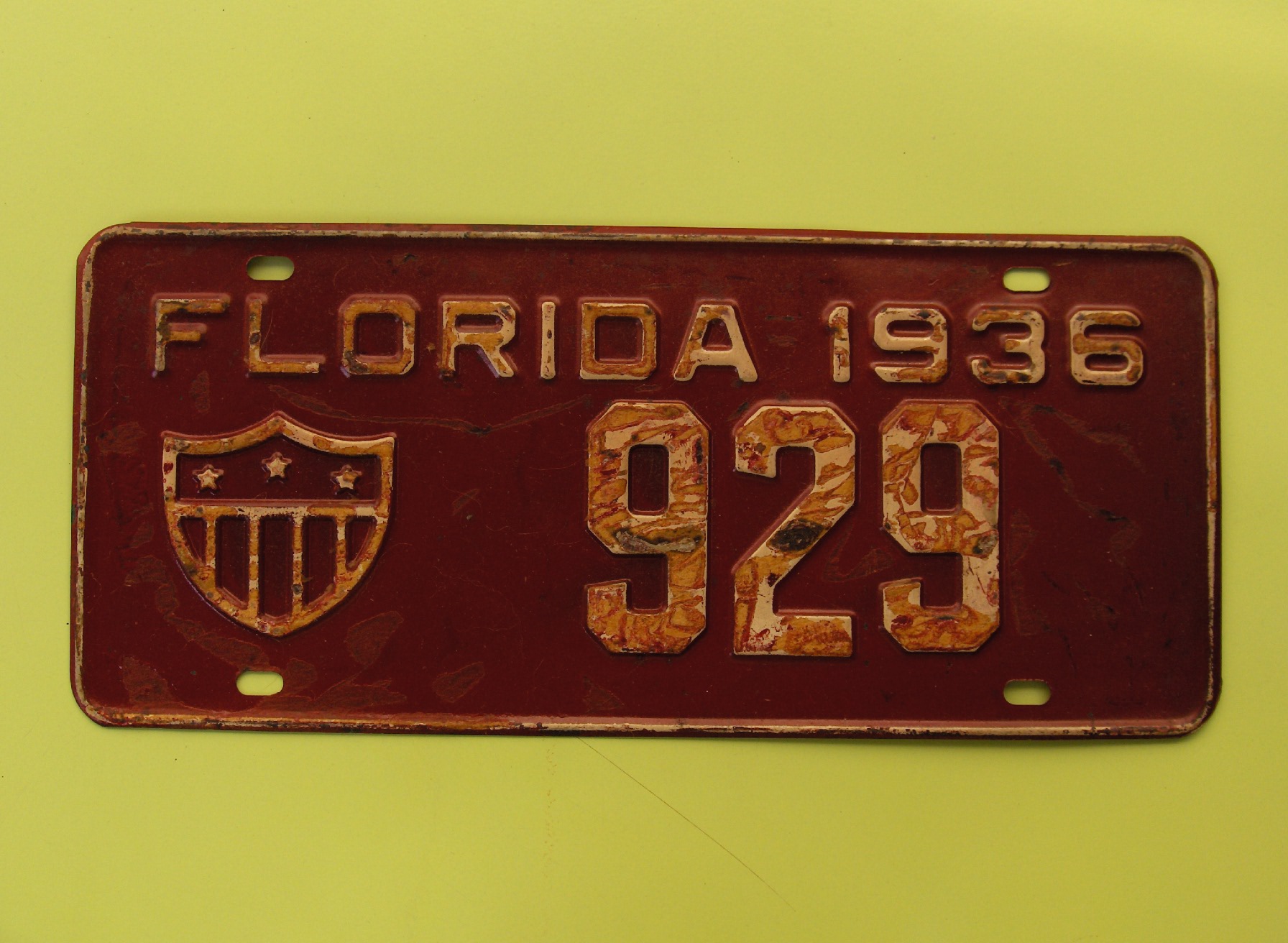 FL_VARIOUS_1935-1936_NO_WEIGHT_CODE_FOR_2501-3500lbs_VEHS_PENSACOLA_NAVAL_BASE_PRIVATE_VEHICLE_PL_LAST_ISSUE_FLORIDA_US_NAVY_BASEPLATE_FB