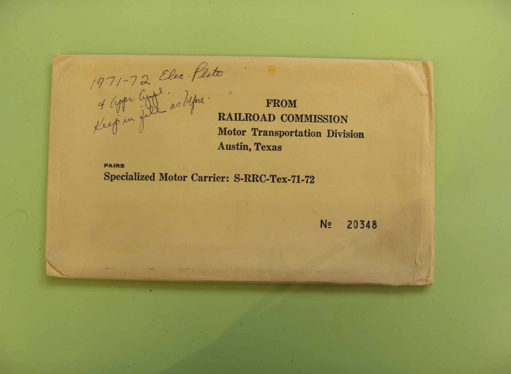 TX_W_PROF_1971-1972-S-_PREFIX_FOR_SPECIALIZED_MOTOR_CARRIER_PL_FROM_THE_TEXAS_RAILROAD_COMMISSION_FB